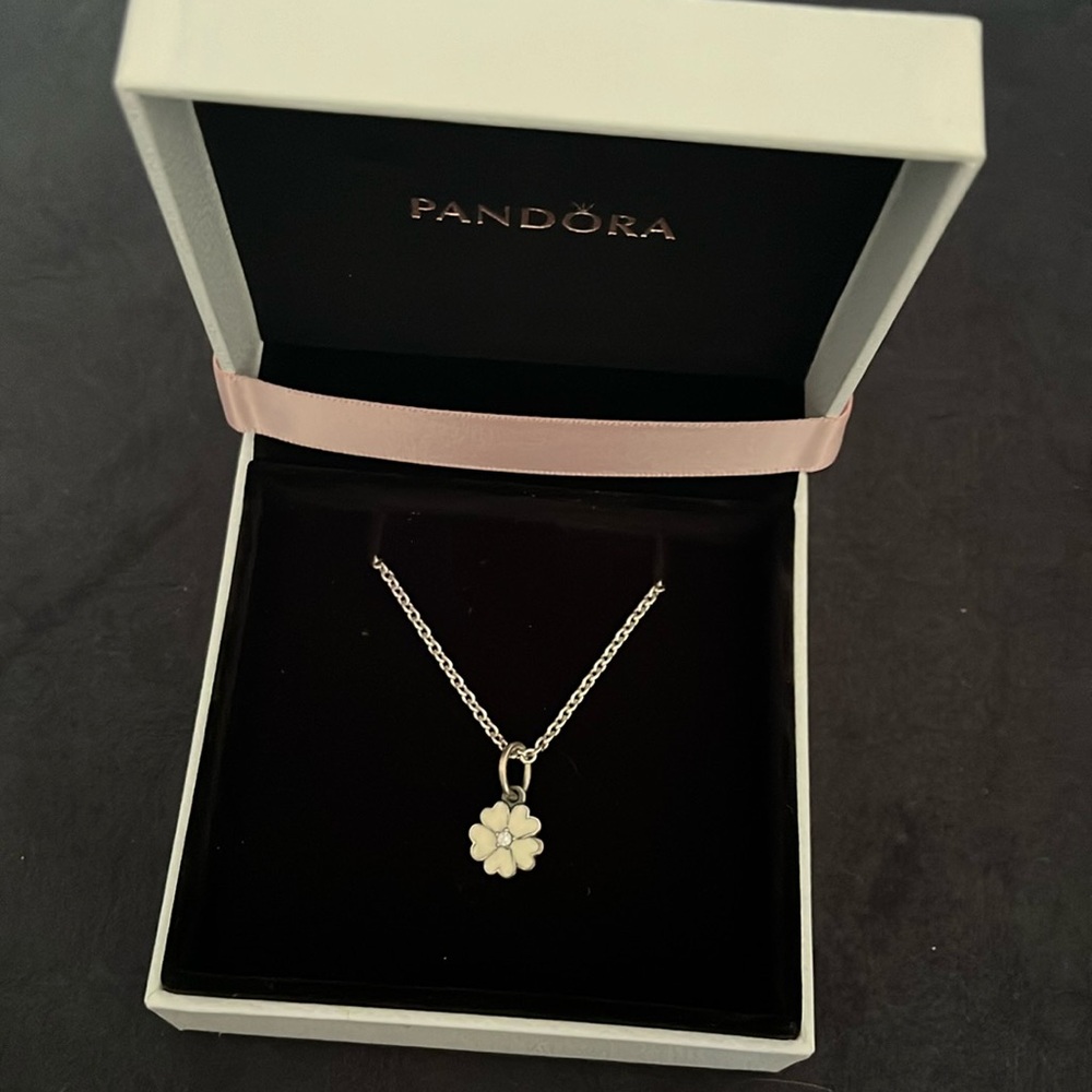 Pandora Flower Charm Necklace